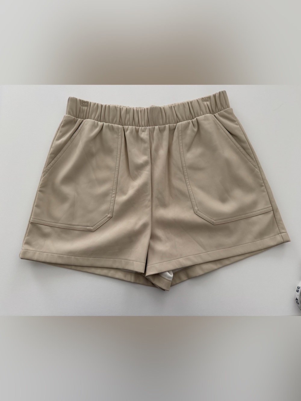 Steve Madden Beige Vegan Leather/Pleather Shorts